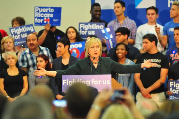 Candidata Presidencial Democrata Hillary Clinton Fala Evento Campanha Eleitoral Orlando — Fotografia de Stock