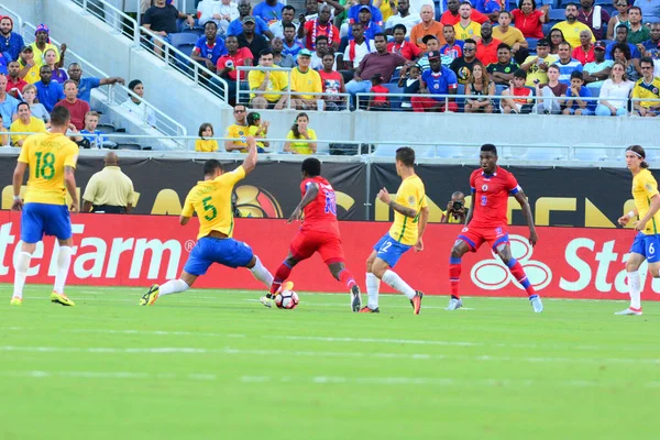 Brasil Enfrenta Haiti Durante Centenário Copa América Orlando Florida Camping — Fotografia de Stock