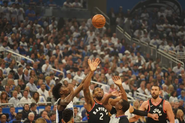 Orlando Magic Hosts Toronto Rapters Během Prvního Kola Play Nba — Stock fotografie