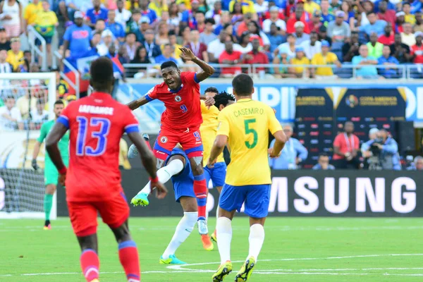 Brazílie Čelit Haiti Během Copa America Centenario Orlando Florida Stadionu — Stock fotografie