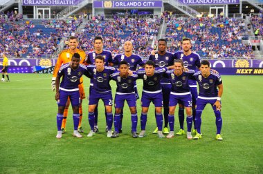 Orlando City SC sunucusu Sporting Kansas City Orlando Florida 'daki Dünya Kampı Stadyumu' nda 13 Eylül 2015 'te.