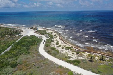 Meksika 'nın çok güzel Cozumel şehrinde güzel bir deniz feneri.. 
