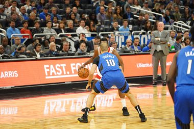 Orlando Magic, 13 Aralık 2019 Cuma günü Orlando, Florida 'daki Amway Center' da Houston Rockets 'a ev sahipliği yapıyor..