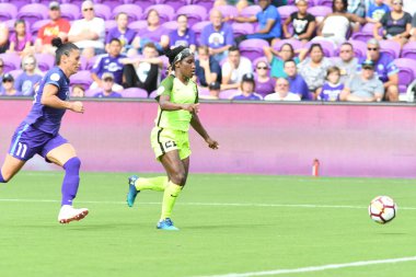 Orlando Pride 21 Temmuz 2018 'de Orlando Florida' daki Exploria Stadyumu 'nda Seattle Reign FC' ye ev sahipliği yapmaktadır. Fotoğraf: Marty Jean-Louis
