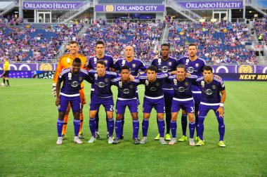 Orlando City SC sunucusu Sporting Kansas City Orlando Florida 'daki Dünya Kampı Stadyumu' nda 13 Eylül 2015 'te.