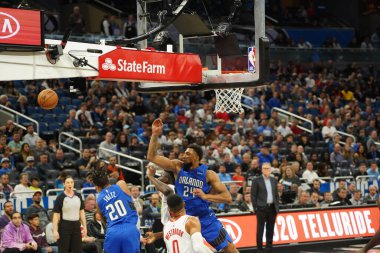 Orlando Magic, 13 Aralık 2019 Cuma günü Orlando, Florida 'daki Amway Center' da Houston Rockets 'a ev sahipliği yapıyor..