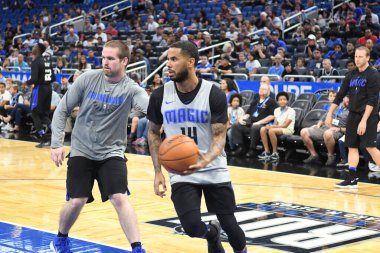 Orlando Magic 2 Ekim 2018 'de Orlando Florida' daki Amway Center 'da bir prova oturumuna ev sahipliği yapıyor.. 