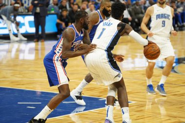 Orlando Magic, Philadelphia 76ers 'ı 13 Kasım 2019 Çarşamba günü Amway Center' da ağırlamaktadır. Fotoğraf: Marty Jean-Louis