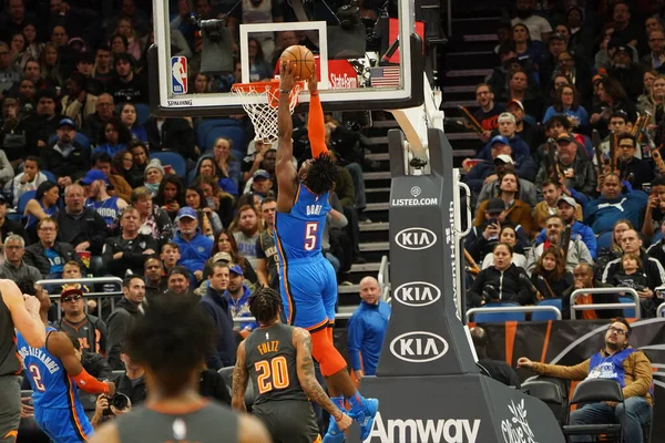 Oklahoma Thunder Jogador Luquentz Dort Faz Afundanço Amway Center Orlando — Fotografia de Stock