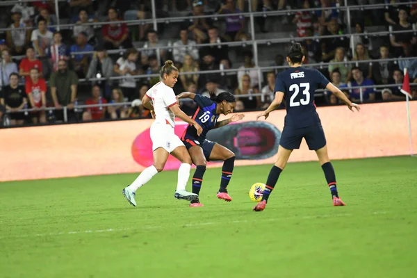 Usa England Match Alatt 2020 Shebelieves Cup Exploria Stadium Orlando — Stock Fotó