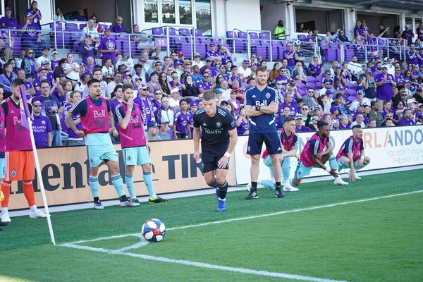 Orlando City Hosts Vancouver Whitecaps Orlando City Stadium Saturday Április — Stock Fotó