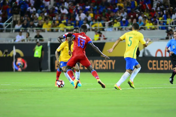 Brazílie Čelit Haiti Během Copa America Centenario Orlando Florida Stadionu — Stock fotografie