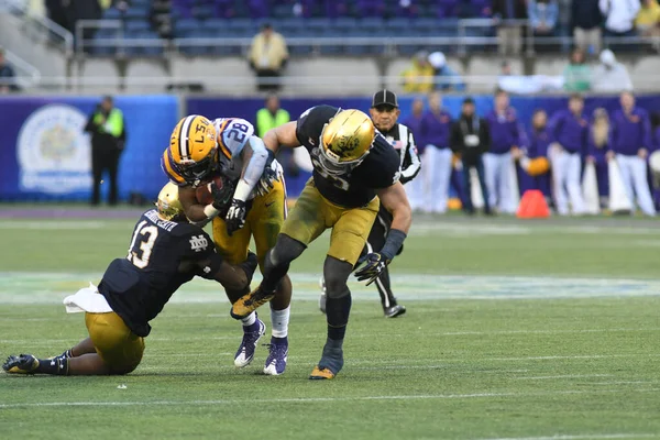 Notre Dame Twarz Lsu Podczas Citrus Bowl Camping World Stadium — Zdjęcie stockowe