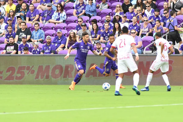 Orlando City, 31 Mart 2018 tarihinde Orlando Florida 'daki Exploria Stadyumu' nda New York Red Bulls 'a ev sahipliği yapmaktadır. Fotoğraf: Marty Jean-Louis