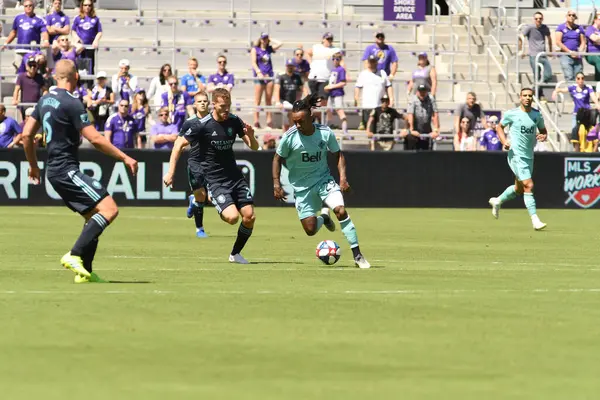 Orlando City Hosts Vancouver Whitecaps Orlando City Stadium Saturday Április — Stock Fotó