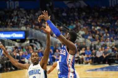 Orlando Magic 13 Ekim 2019 'da Florida, Orlando' daki Amway Center 'da Philadelphia 76ers' a ev sahipliği yaptı..
