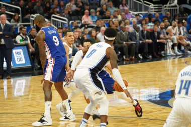 Orlando Magic, Philadelphia 76ers 'ı 13 Kasım 2019 Çarşamba günü Amway Center' da ağırlamaktadır. Fotoğraf: Marty Jean-Louis