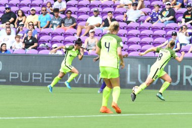 Orlando Pride 21 Temmuz 2018 'de Orlando Florida' daki Exploria Stadyumu 'nda Seattle Reign FC' ye ev sahipliği yapmaktadır. Fotoğraf: Marty Jean-Louis