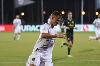 Los Angeles Galaksisi, 14 Temmuz 2020 'de Orlando Florida ABD' deki ESPN Vahşi Spor Dünyası 'nda düzenlenen MLS Sırt Turnuvası sırasında Portland Timbers ile karşı karşıya geldi..