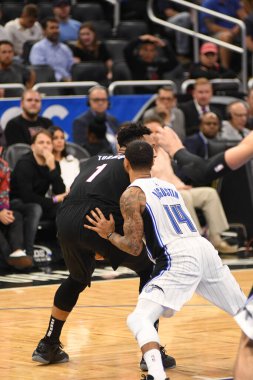 Orlando Magic 25 Ekim 2018 'de Orlando Florida' daki Amway Center 'da Portland Trail Blazers' ı sunar..