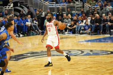 Orlando Magic, 13 Aralık 2019 Cuma günü Orlando, Florida 'daki Amway Center' da Houston Rockets 'a ev sahipliği yapıyor.