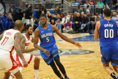 Orlando Magic, 13 Aralık 2019 Cuma günü Orlando, Florida 'daki Amway Center' da Houston Rockets 'a ev sahipliği yapıyor.
