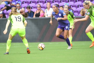 Orlando Pride 21 Temmuz 2018 'de Orlando Florida' daki Exploria Stadyumu 'nda Seattle Reign FC' ye ev sahipliği yapmaktadır. Fotoğraf: Marty Jean-Louis