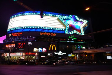 Gece Las Vegas Nevada 'nın manzarası