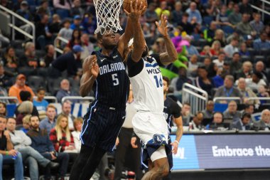 Orlando Magic 28 Şubat 2020 tarihinde Orlando Florida 'da Amway Center' da Minnesota Timberwolves 'a ev sahipliği yapar..  