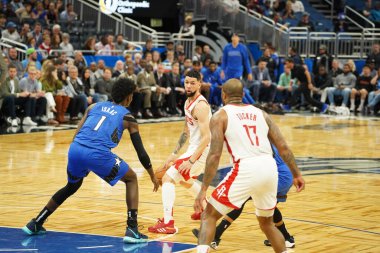 Orlando Magic, 13 Aralık 2019 Cuma günü Orlando, Florida 'daki Amway Center' da Houston Rockets 'a ev sahipliği yapıyor.