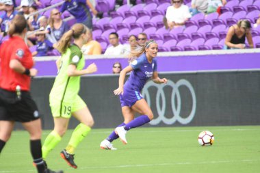 Orlando Pride 21 Temmuz 2018 'de Orlando Florida' daki Exploria Stadyumu 'nda Seattle Reign FC' ye ev sahipliği yapmaktadır. Fotoğraf: Marty Jean-Louis
