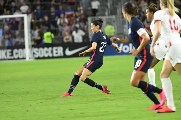 Eua Inglaterra Jogo Durante Copa Shebelieves 2020 Estádio Exploria Orlando — Fotografia de Stock