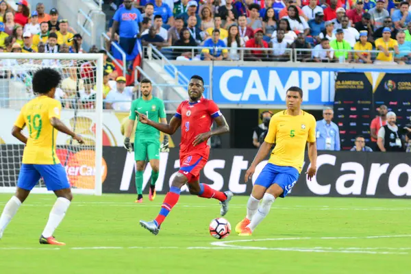 Brasil Enfrenta Haiti Durante Centenário Copa América Orlando Florida Camping — Fotografia de Stock