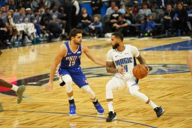 Orlando Magic, Philadelphia 76ers 'ı 13 Kasım 2019 Çarşamba günü Amway Center' da ağırlamaktadır. Fotoğraf: Marty Jean-Louis