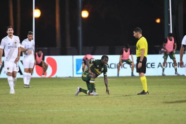 Los Angeles Galaksisi, 14 Temmuz 2020 'de Orlando Florida ABD' deki ESPN Vahşi Spor Dünyası 'nda düzenlenen MLS Sırt Turnuvası sırasında Portland Timbers ile karşı karşıya geldi..