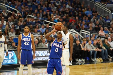 Orlando Magic, Philadelphia 76ers 'ı 13 Kasım 2019 Çarşamba günü Amway Center' da ağırlamaktadır. Fotoğraf: Marty Jean-Louis