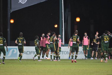 Los Angeles Galaksisi, 14 Temmuz 2020 'de Orlando Florida ABD' deki ESPN Vahşi Spor Dünyası 'nda düzenlenen MLS Sırt Turnuvası sırasında Portland Timbers ile karşı karşıya geldi.