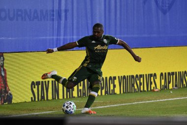 Los Angeles Galaksisi, 14 Temmuz 2020 'de Orlando Florida ABD' deki ESPN Vahşi Spor Dünyası 'nda düzenlenen MLS Sırt Turnuvası sırasında Portland Timbers ile karşı karşıya geldi.