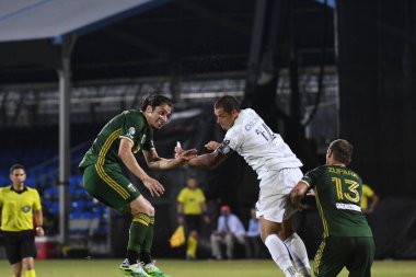 Los Angeles Galaksisi, 14 Temmuz 2020 'de Orlando Florida ABD' deki ESPN Vahşi Spor Dünyası 'nda düzenlenen MLS Sırt Turnuvası sırasında Portland Timbers ile karşı karşıya geldi..