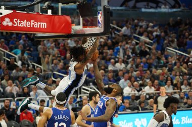 Orlando Magic, Philadelphia 76ers 'ı 13 Kasım 2019 Çarşamba günü Amway Center' da ağırlamaktadır. Fotoğraf: Marty Jean-Louis