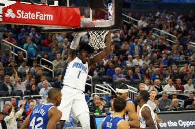 Orlando Magic, Philadelphia 76ers 'ı 13 Kasım 2019 Çarşamba günü Amway Center' da ağırlamaktadır. Fotoğraf: Marty Jean-Louis