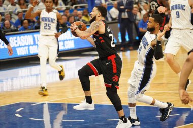 Orlando Magic 19 Nisan 2019 Cuma günü Orlando Florida 'daki Amway Arena' daki NBA Playoff 1 'de Toronto Rapçileri' ne ev sahipliği yapıyor.