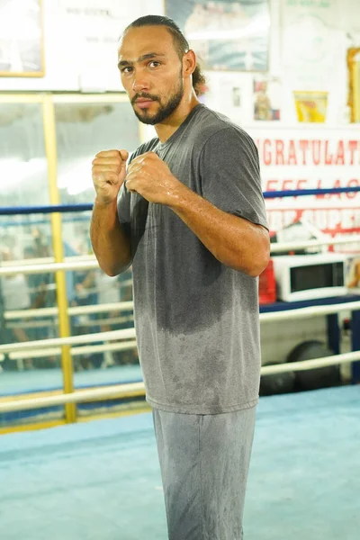 Boxer Keith One Time Thurman Tijdens Een Persconferentie Zijn Gym — Stockfoto