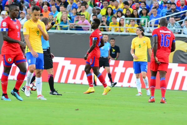 Brazil Face Haiti Copa America Centenario Orlando Florida Camping World — Stock Photo, Image