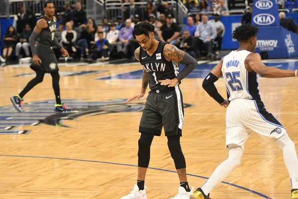 Orlando Magic Hostí Brooklyn Nets Amway Center Orlandu Floridě Února — Stock fotografie