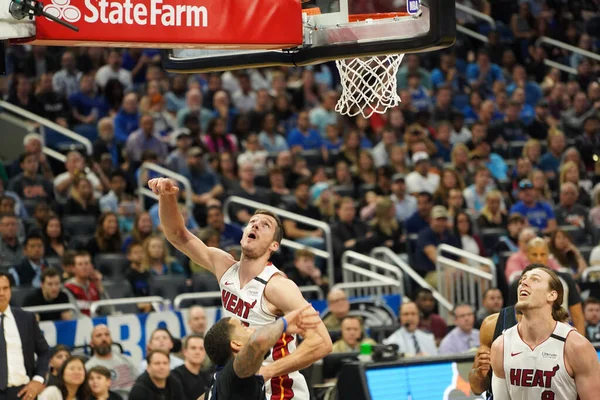 Portland Traillblazers Spiller Mccollum Tager Skud Løbet Spillet Amway Center - Stock-foto