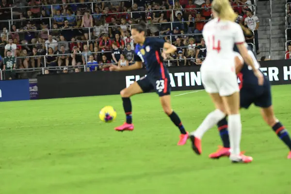 Usa Anglie Zápas Během 2020 Shebelieves Cup Stadionu Exploria Orlando — Stock fotografie