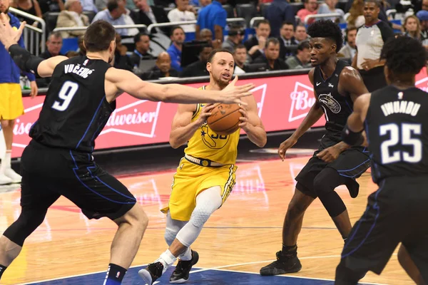 Die Orlando Magic Empfangen Donnerstag Februar 2019 Die Golden State — Stockfoto