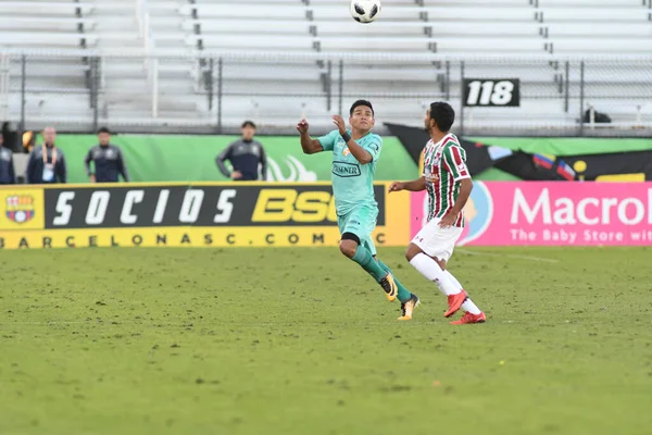 Fluminense Barcelona Florida Cup Spectrum Stadium January 2018 Orlando Florida — Stock Photo, Image