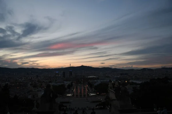 Vista Sobre Luzes Cidade Noite Paisagem Urbana — Fotografia de Stock